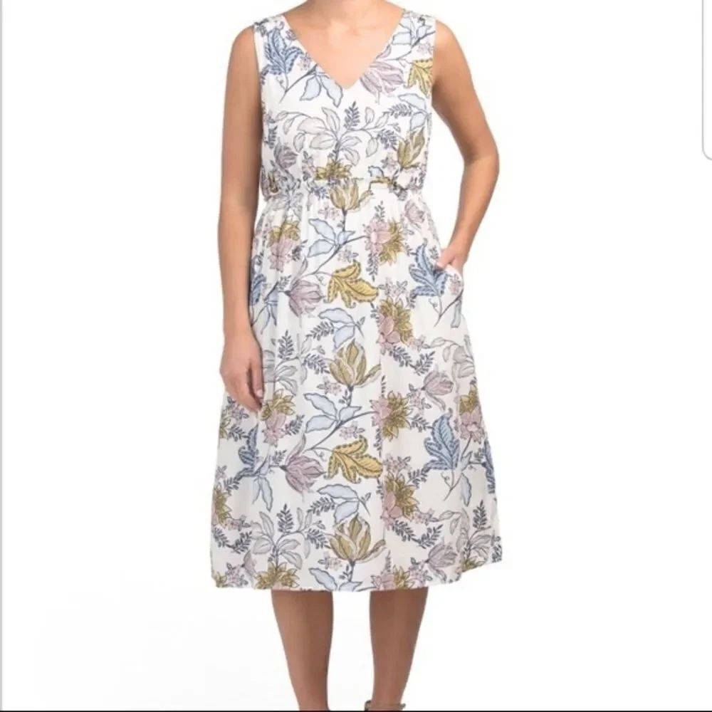 Rachel Zoe Pastel Floral Sleeveless Midi Dress